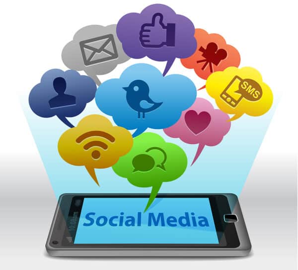 Social media apps on smartphone