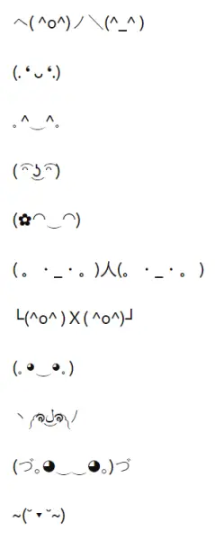 Happy text emoticons